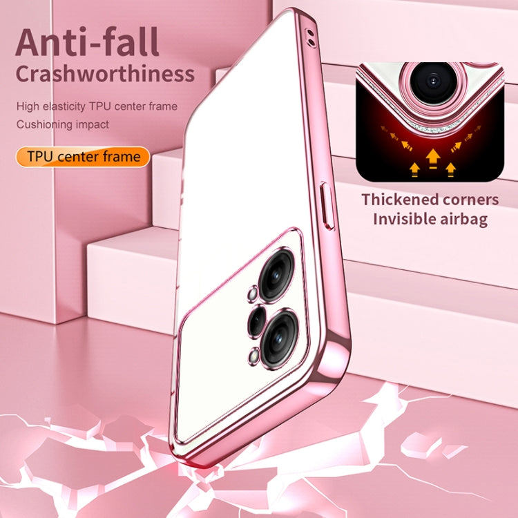 For OPPO K10 Pro Transparent Plating Fine Hole Phone Case(Green) by buy2fix