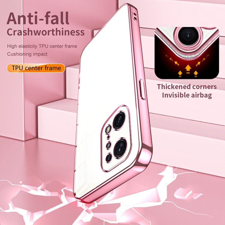 For OPPO Find X5 Pro Transparent Plating Fine Hole Phone Case(Purple) by buy2fix