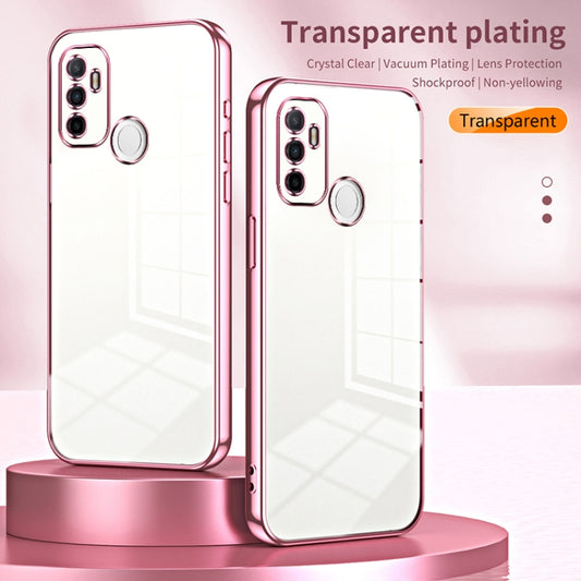 For OPPO A53 2020 / A32 / A11s Transparent Plating Fine Hole Phone Case(Black) by buy2fix