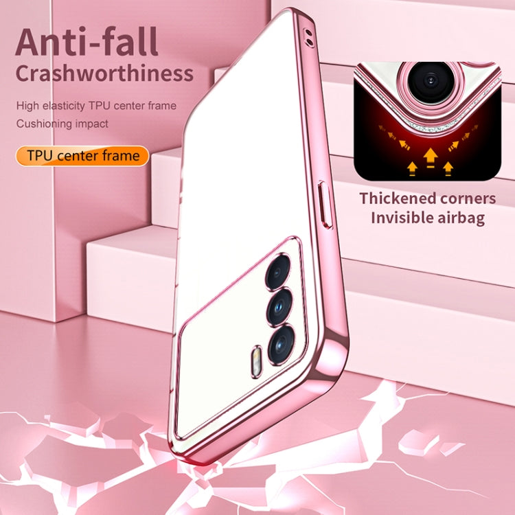 For OPPO K9 Pro Transparent Plating Fine Hole Phone Case(Purple) by buy2fix