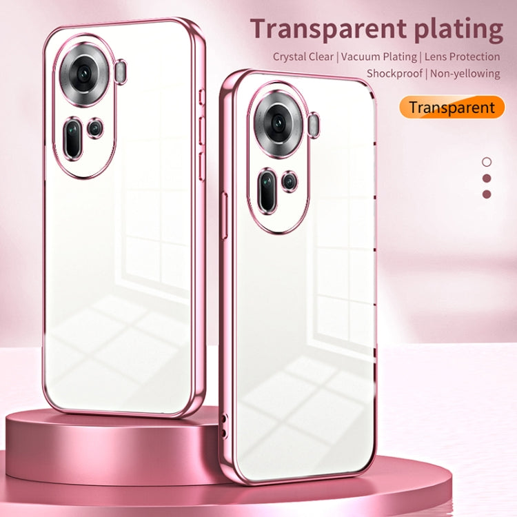 For OPPO Reno11 Global Transparent Plating Fine Hole Phone Case(Transparent) - OPPO Cases by buy2fix | Online Shopping UK | buy2fix