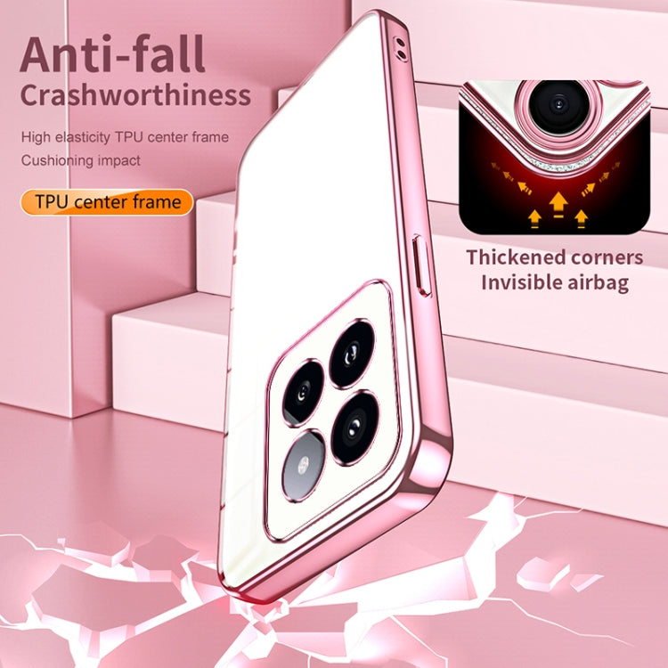 For Xiaomi 14 Pro Transparent Plating Fine Hole Phone Case(Black) by buy2fix