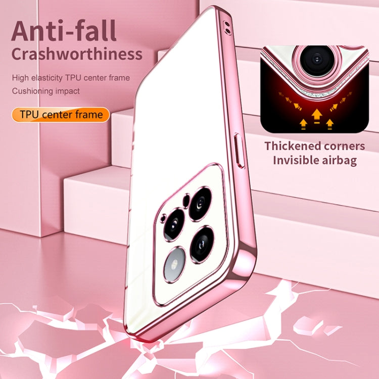 For Xiaomi 14 Transparent Plating Fine Hole Phone Case(Purple) by buy2fix