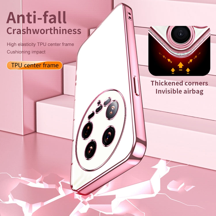 For Xiaomi 14 Ultra Transparent Plating Fine Hole Phone Case(Purple) by buy2fix