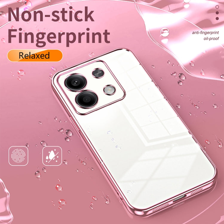 For Xiaomi Redmi Note 13 5G Transparent Plating Fine Hole Phone Case(Transparent) - Xiaomi Cases by buy2fix | Online Shopping UK | buy2fix