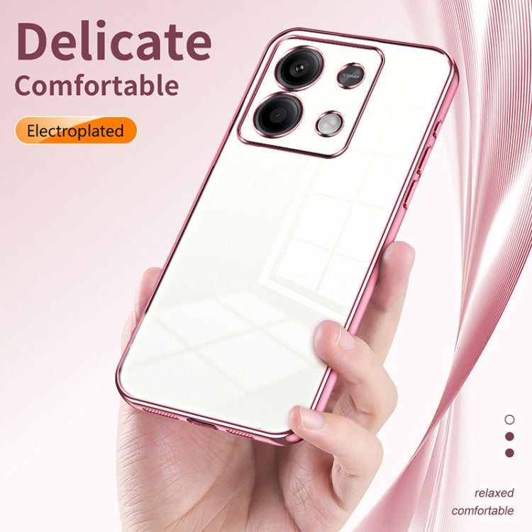 For Xiaomi Redmi Note 13 5G Transparent Plating Fine Hole Phone Case(Transparent) - Xiaomi Cases by buy2fix | Online Shopping UK | buy2fix