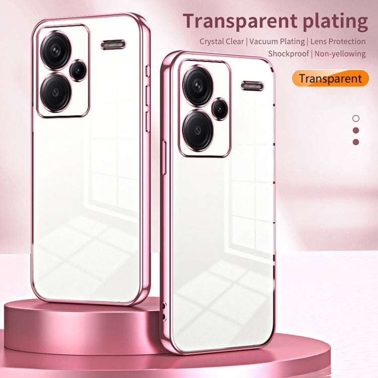 For Xiaomi Redmi Note 13 Pro+ Transparent Plating Fine Hole Phone Case(Gold) - Xiaomi Cases by buy2fix | Online Shopping UK | buy2fix