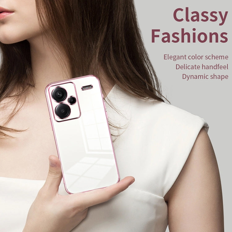 For Xiaomi Redmi Note 13 Pro+ Transparent Plating Fine Hole Phone Case(Gold) - Xiaomi Cases by buy2fix | Online Shopping UK | buy2fix