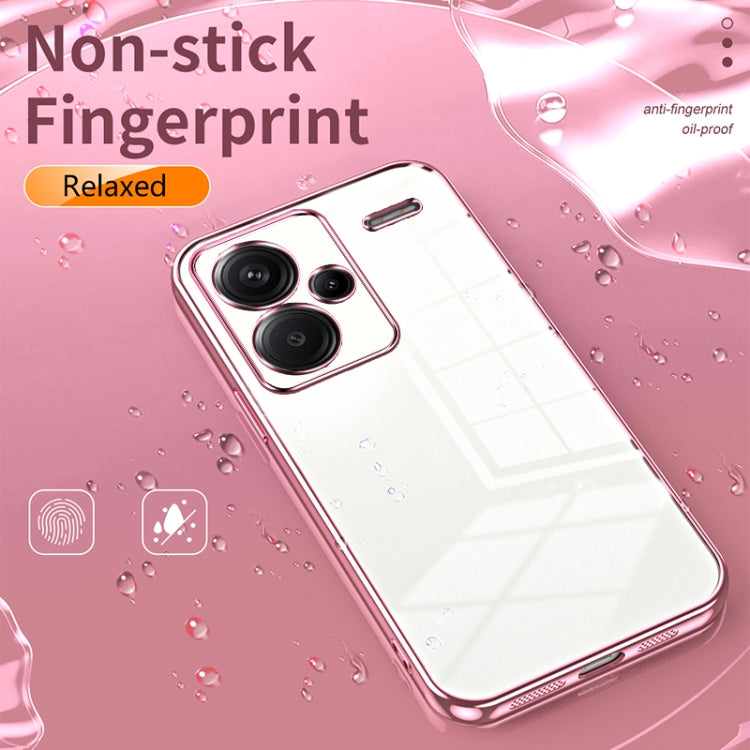 For Xiaomi Redmi Note 13 Pro+ Transparent Plating Fine Hole Phone Case(Gold) - Xiaomi Cases by buy2fix | Online Shopping UK | buy2fix