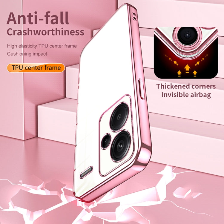 For Xiaomi Redmi Note 13 Pro+ Transparent Plating Fine Hole Phone Case(Gold) - Xiaomi Cases by buy2fix | Online Shopping UK | buy2fix