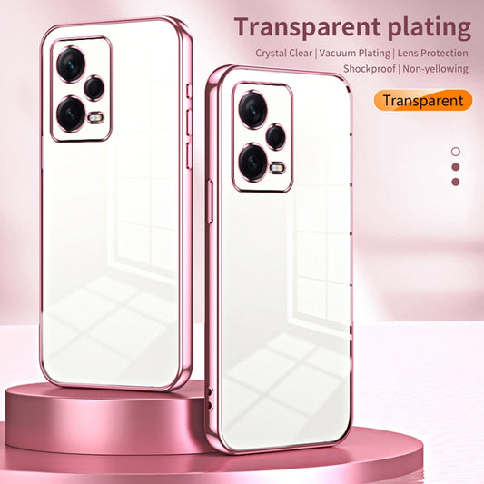 For Xiaomi Redmi Note 12 Pro+ Transparent Plating Fine Hole Phone Case(Transparent) by buy2fix