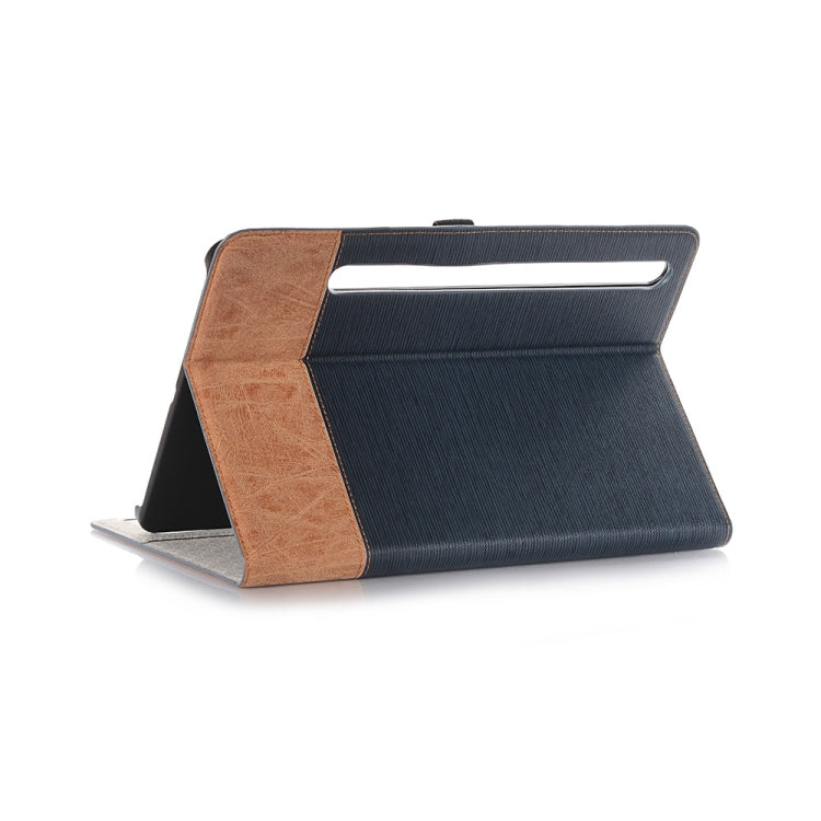 For Samsung Galaxy Tab S9 FE Cross Texture Stitching Leather Tablet Case(Dark Blue) by buy2fix