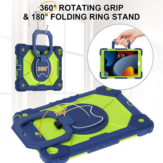 For iPad 10.2 2021 / 2020 / 2019 Contrast Color Robot Silicone Hybrid PC Tablet Case(Navy Yellow Green) - iPad 10.2 Cases by buy2fix | Online Shopping UK | buy2fix