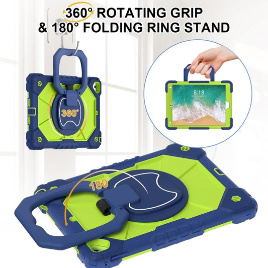 For iPad Air / Air 2 / 9.7 2018/2017 Contrast Color Robot Silicone Hybrid PC Tablet Case(Navy Yellow Green) - iPad 10.2 Cases by buy2fix | Online Shopping UK | buy2fix