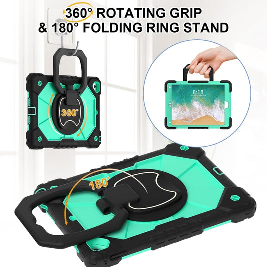 For iPad Air / Air 2 / 9.7 2018/2017 Contrast Color Robot Silicone Hybrid PC Tablet Case(Black Mint Green) - iPad 10.2 Cases by buy2fix | Online Shopping UK | buy2fix