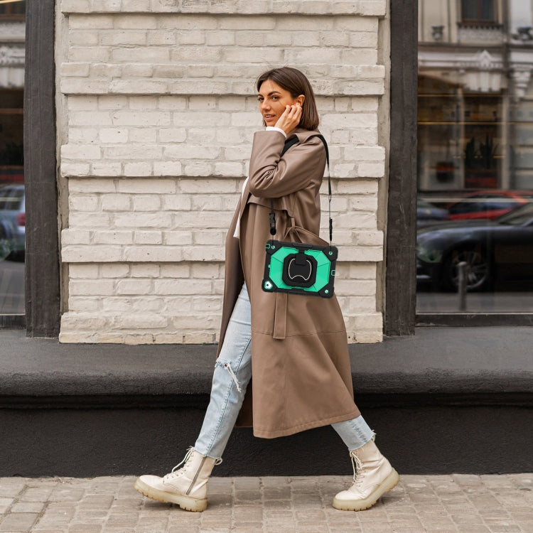 For iPad Air / Air 2 / 9.7 2018/2017 Contrast Color Robot Silicone Hybrid PC Tablet Case(Black Mint Green) - iPad 10.2 Cases by buy2fix | Online Shopping UK | buy2fix