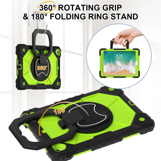 For iPad Air / Air 2 / 9.7 2018/2017 Contrast Color Robot Silicone Hybrid PC Tablet Case(Black Yellow Green) - iPad 10.2 Cases by buy2fix | Online Shopping UK | buy2fix