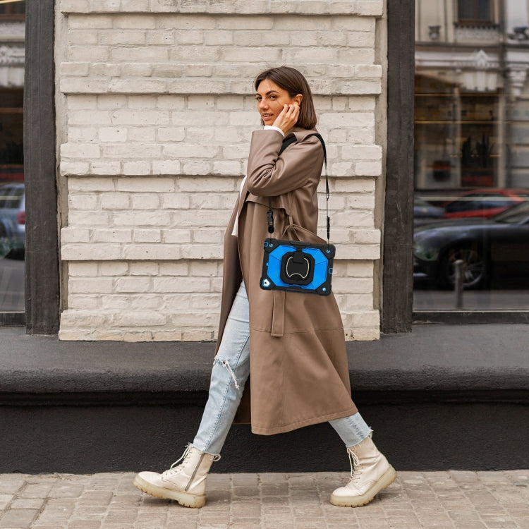 For iPad Air / Air 2 / 9.7 2018/2017 Contrast Color Robot Silicone Hybrid PC Tablet Case(Black Blue) - iPad 10.2 Cases by buy2fix | Online Shopping UK | buy2fix