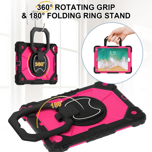 For iPad Air / Air 2 / 9.7 2018/2017 Contrast Color Robot Silicone Hybrid PC Tablet Case(Black Rose Red) - iPad 10.2 Cases by buy2fix | Online Shopping UK | buy2fix