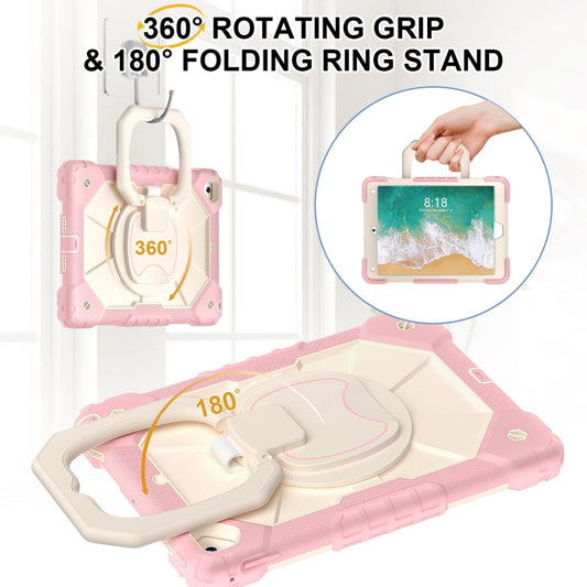 For iPad Air / Air 2 / 9.7 2018/2017 Contrast Color Robot Silicone Hybrid PC Tablet Case(Rose Gold Beige) - iPad 10.2 Cases by buy2fix | Online Shopping UK | buy2fix