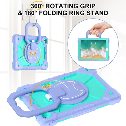 For iPad Air / Air 2 / 9.7 2018/2017 Contrast Color Robot Silicone Hybrid PC Tablet Case(Purple Mint Green) - iPad 10.2 Cases by buy2fix | Online Shopping UK | buy2fix