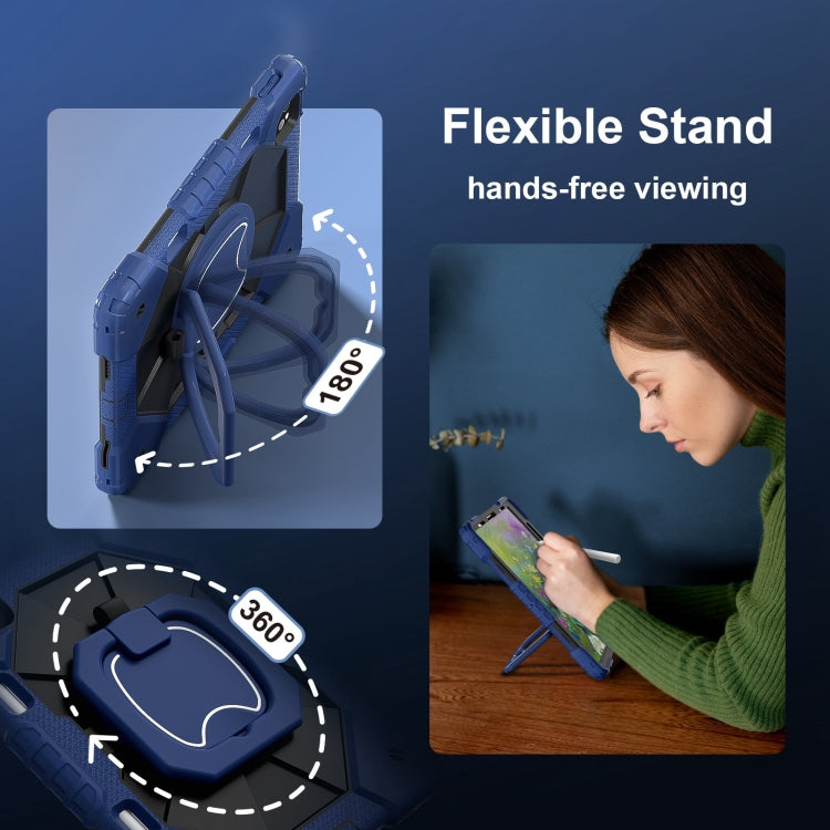 For iPad Pro 11 2022 / Air 10.9 2022 Contrast Color Robot Silicone Hybrid PC Tablet Case(Navy Black) - iPad Pro 11 (2022/2021) Cases by buy2fix | Online Shopping UK | buy2fix