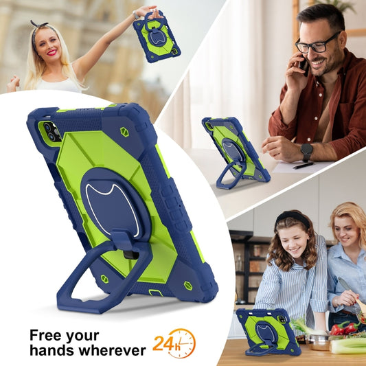 For iPad Pro 11 2022 / Air 10.9 2022 Contrast Color Robot Silicone Hybrid PC Tablet Case(Navy Yellow Green) - iPad Pro 11 (2022/2021) Cases by buy2fix | Online Shopping UK | buy2fix