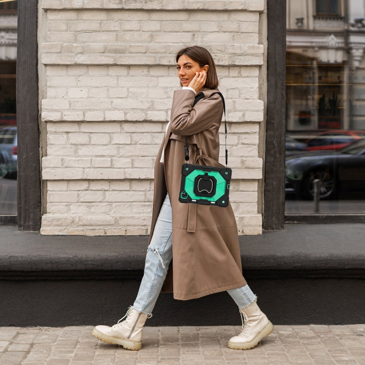 For iPad Pro 11 2022 / Air 10.9 2022 Contrast Color Robot Silicone Hybrid PC Tablet Case(Black Mint Green) - iPad Pro 11 (2022/2021) Cases by buy2fix | Online Shopping UK | buy2fix