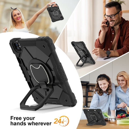 For iPad Pro 11 2022 / Air 10.9 2022 Contrast Color Robot Silicone Hybrid PC Tablet Case(Black) - iPad Pro 11 (2022/2021) Cases by buy2fix | Online Shopping UK | buy2fix