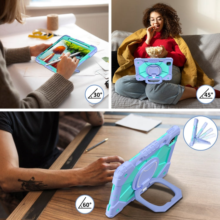 For iPad Pro 11 2022 / Air 10.9 2022 Contrast Color Robot Silicone Hybrid PC Tablet Case(Purple Mint Green) - iPad Pro 11 (2022/2021) Cases by buy2fix | Online Shopping UK | buy2fix