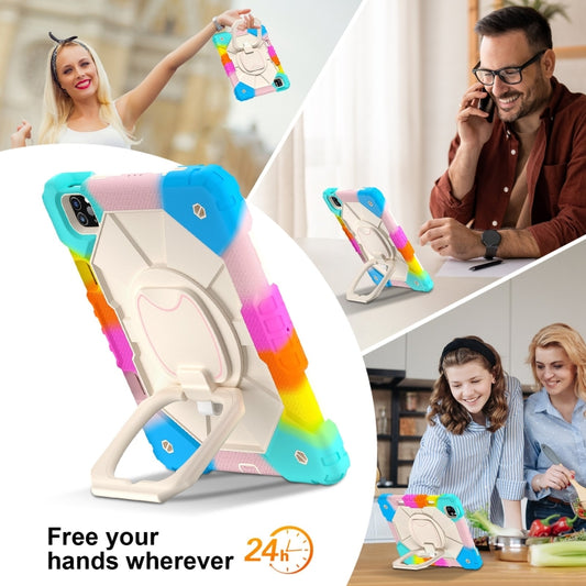 For iPad Pro 11 2022 / Air 10.9 2022 Contrast Color Robot Silicone Hybrid PC Tablet Case(Colorful Blue) - iPad Pro 11 (2022/2021) Cases by buy2fix | Online Shopping UK | buy2fix