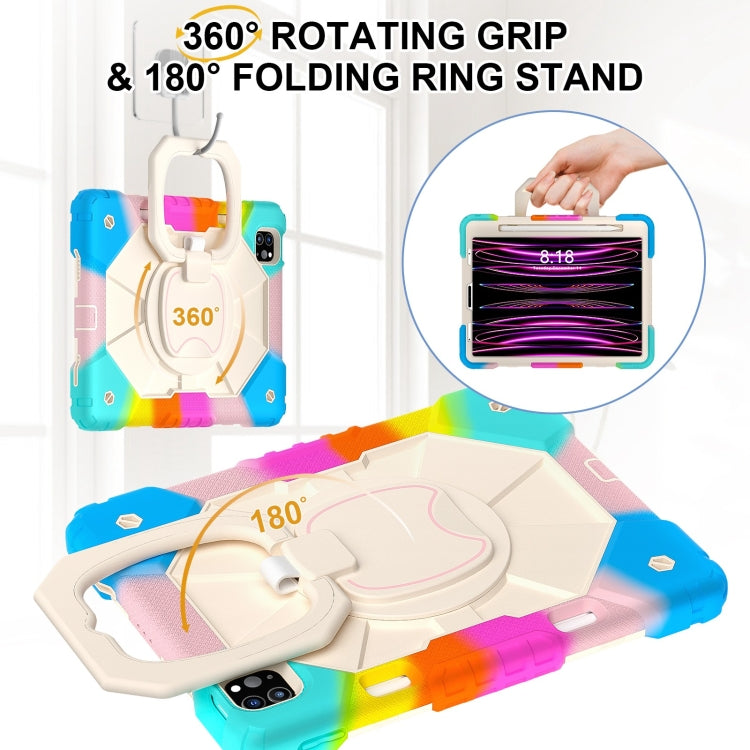 For iPad Pro 11 2022 / Air 10.9 2022 Contrast Color Robot Silicone Hybrid PC Tablet Case(Colorful Blue) - iPad Pro 11 (2022/2021) Cases by buy2fix | Online Shopping UK | buy2fix