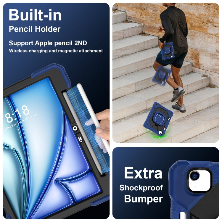 For iPad Air 11 2025 / 2024 Contrast Color Robot Silicone Hybrid PC Tablet Case(Navy Black) - iPad Air 11 2025 / 2024 Cases by buy2fix | Online Shopping UK | buy2fix