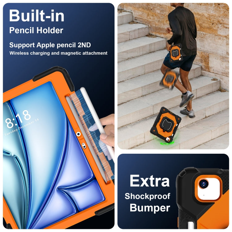 For iPad Air 11 2025 / 2024 Contrast Color Robot Silicone Hybrid PC Tablet Case(Black Orange) - iPad Air 11 2025 / 2024 Cases by buy2fix | Online Shopping UK | buy2fix
