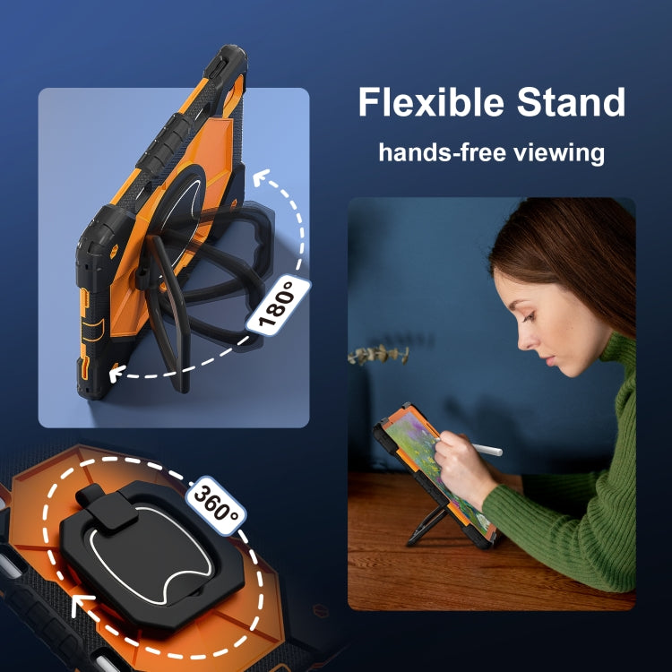 For iPad Air 11 2025 / 2024 Contrast Color Robot Silicone Hybrid PC Tablet Case(Black Orange) - iPad Air 11 2025 / 2024 Cases by buy2fix | Online Shopping UK | buy2fix
