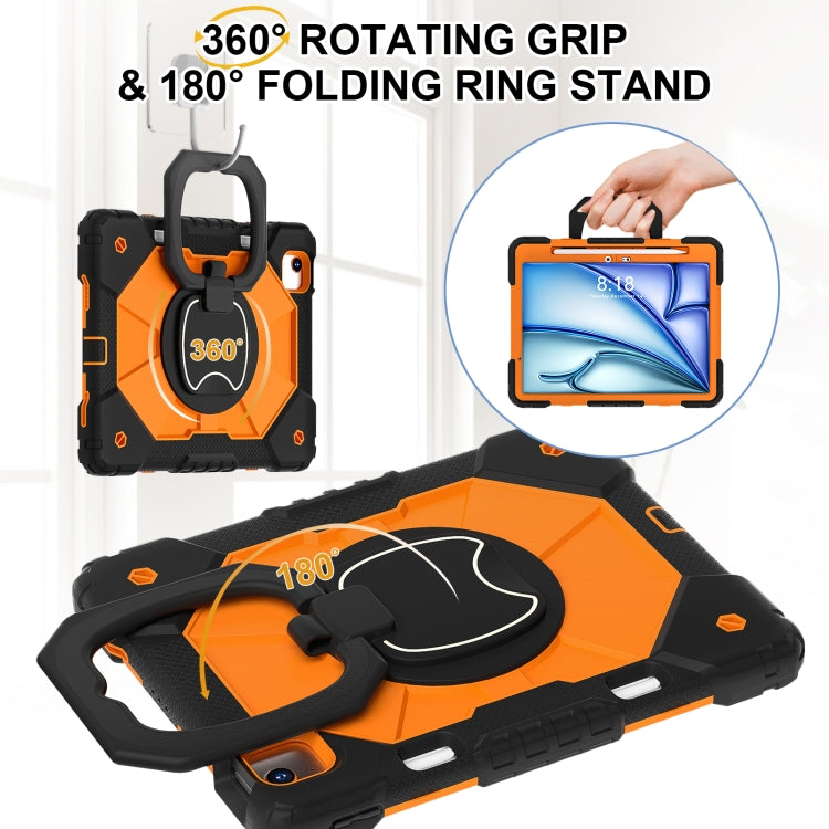 For iPad Air 11 2025 / 2024 Contrast Color Robot Silicone Hybrid PC Tablet Case(Black Orange) - iPad Air 11 2025 / 2024 Cases by buy2fix | Online Shopping UK | buy2fix