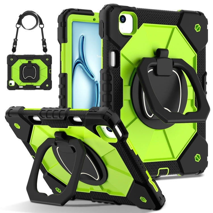 For iPad Air 11 2025 / 2024 Contrast Color Robot Silicone Hybrid PC Tablet Case(Black Yellow Green) - iPad Air 11 2025 / 2024 Cases by buy2fix | Online Shopping UK | buy2fix