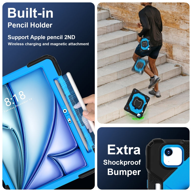 For iPad Air 11 2025 / 2024 Contrast Color Robot Silicone Hybrid PC Tablet Case(Black Blue) - iPad Air 11 2025 / 2024 Cases by buy2fix | Online Shopping UK | buy2fix