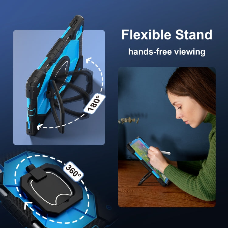 For iPad Air 11 2025 / 2024 Contrast Color Robot Silicone Hybrid PC Tablet Case(Black Blue) - iPad Air 11 2025 / 2024 Cases by buy2fix | Online Shopping UK | buy2fix