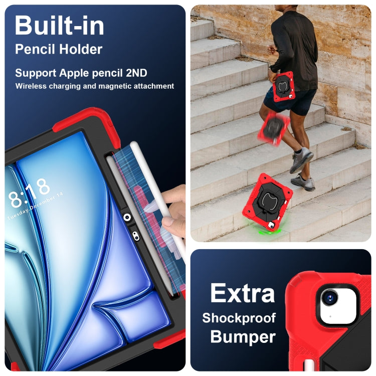 For iPad Air 11 2025 / 2024 Contrast Color Robot Silicone Hybrid PC Tablet Case(Red Black) - iPad Air 11 2025 / 2024 Cases by buy2fix | Online Shopping UK | buy2fix