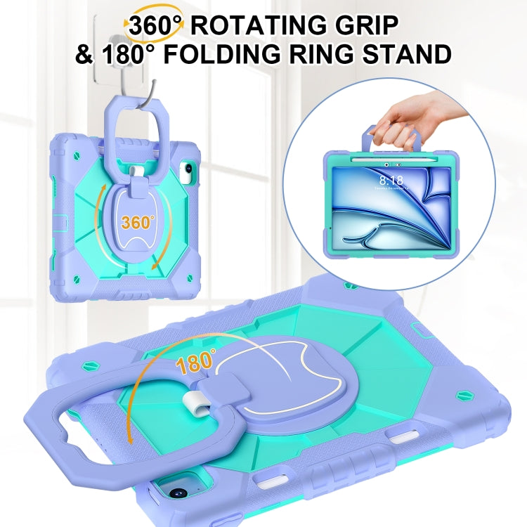 For iPad Air 11 2025 / 2024 Contrast Color Robot Silicone Hybrid PC Tablet Case(Purple Mint Green) - iPad Air 11 2025 / 2024 Cases by buy2fix | Online Shopping UK | buy2fix