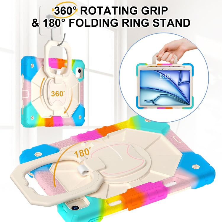 For iPad Air 11 2025 / 2024 Contrast Color Robot Silicone Hybrid PC Tablet Case(Colorful Blue) - iPad Air 11 2025 / 2024 Cases by buy2fix | Online Shopping UK | buy2fix