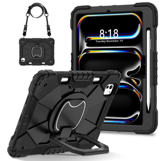 For iPad Pro 11 2025 / 2024 Contrast Color Robot Silicone Hybrid PC Tablet Case(Black) by buy2fix