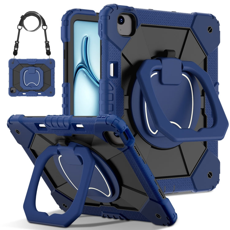 For iPad Air 13 2025 / 2024 Contrast Color Robot Silicone Hybrid PC Tablet Case(Navy Black) - iPad Air 13 2025 / 2024 Cases by buy2fix | Online Shopping UK | buy2fix