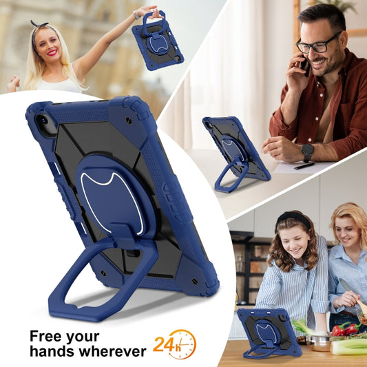 For iPad Air 13 2025 / 2024 Contrast Color Robot Silicone Hybrid PC Tablet Case(Navy Black) by buy2fix