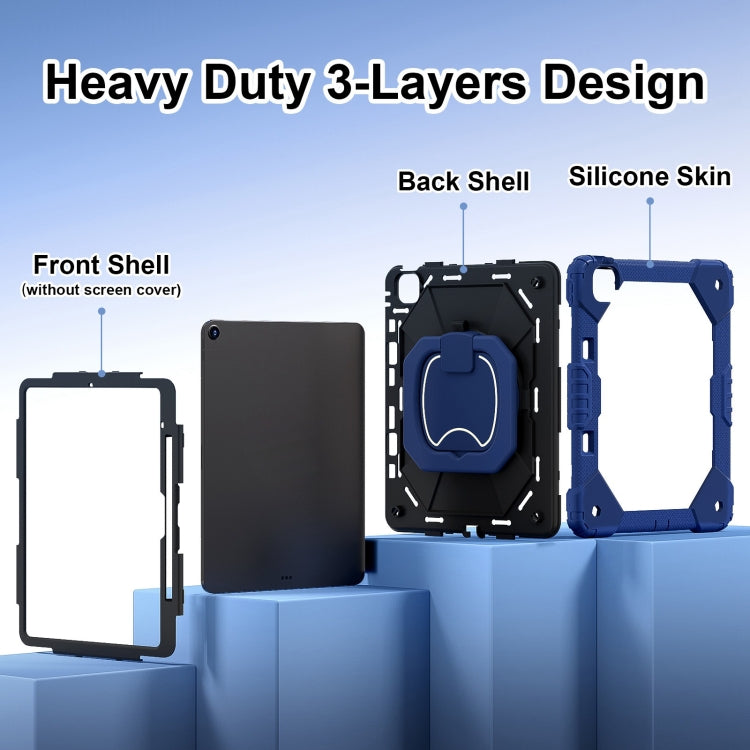 For iPad Air 13 2025 / 2024 Contrast Color Robot Silicone Hybrid PC Tablet Case(Navy Black) - iPad Air 13 2025 / 2024 Cases by buy2fix | Online Shopping UK | buy2fix