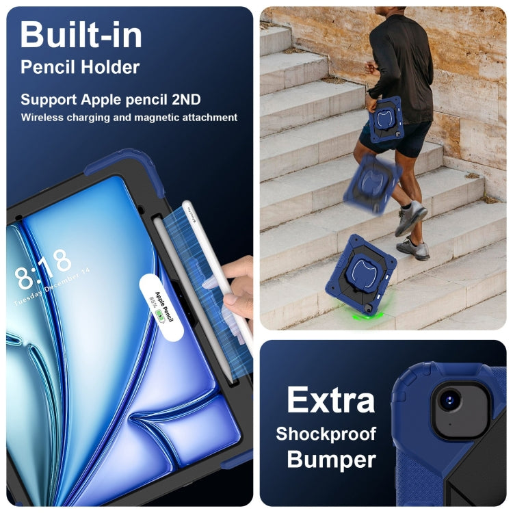 For iPad Air 13 2025 / 2024 Contrast Color Robot Silicone Hybrid PC Tablet Case(Navy Black) - iPad Air 13 2025 / 2024 Cases by buy2fix | Online Shopping UK | buy2fix