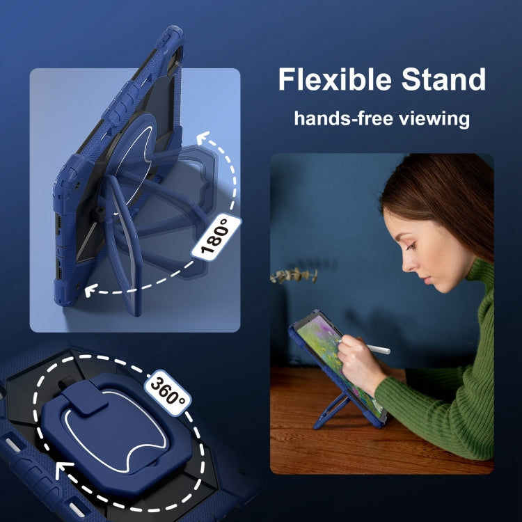 For iPad Air 13 2025 / 2024 Contrast Color Robot Silicone Hybrid PC Tablet Case(Navy Black) - iPad Air 13 2025 / 2024 Cases by buy2fix | Online Shopping UK | buy2fix