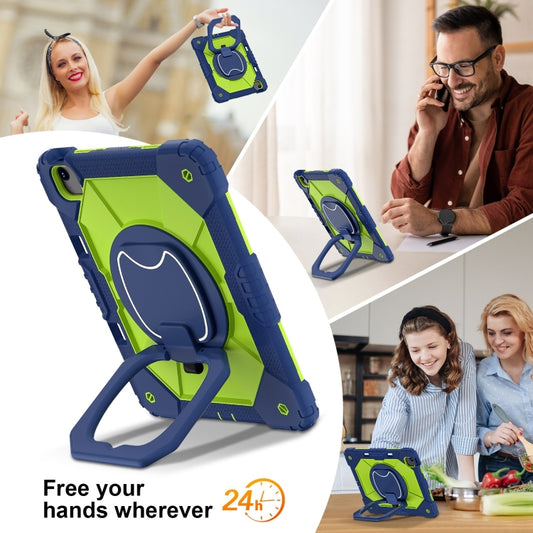 For iPad Air 13 2025 / 2024 Contrast Color Robot Silicone Hybrid PC Tablet Case(Navy Yellow Green) by buy2fix