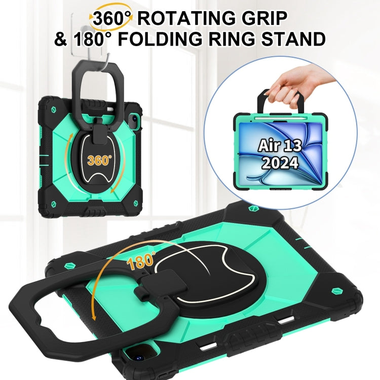 For iPad Air 13 2025 / 2024 Contrast Color Robot Silicone Hybrid PC Tablet Case(Black Mint Green) - iPad Air 13 2025 / 2024 Cases by buy2fix | Online Shopping UK | buy2fix